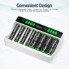 HiQuick Rechargeable AAA AAA Batteries with 8 Slot LCD Charger