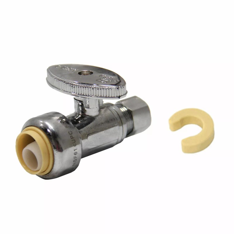 EFIELD 1/2" PUSH FIT X 3/8" OD COMPRESSION STRAIGHT VALVE