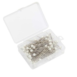 FeiHong 100 Pieces Corsage Pins Round Faux Pearl Head Pins Wedding Bouquet Pins Floral Bouquet Pins White Straight Pins for Sewing Craft Wedding Decorations