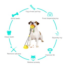 CYBERNOVA Interaktives Hundespielzeug für Aggressive Kauer, Hundepuzzle Treat Food Dispensing Ball Spielzeug, Saugnapf Hundespielzeug Schlepper des Krieges (gelb)