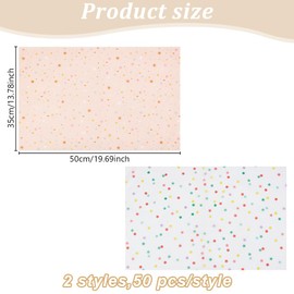 WEBEEDY 100 Sheets Star Tissue Paper 2 Styles Gift Wrap Colorful Stars Tissue Paper DIY Art Craft Wrapping Gift Tissue Paper for Gift Bags Box Gift Wrapping Birthday Wedding(50x35 cm/19.7x13.8 inch)