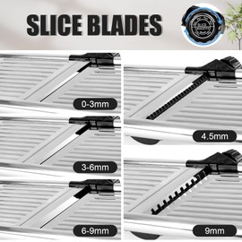 NIOSAVM commercial Mandoline Slicer,Stainless Steel Vegetable Slicer,non-slip mandoline slicer for kitchen,Keto,Potato,cucumber,4 Blades & Cut-Resistant Gloves(Includes Brush & Cloth).