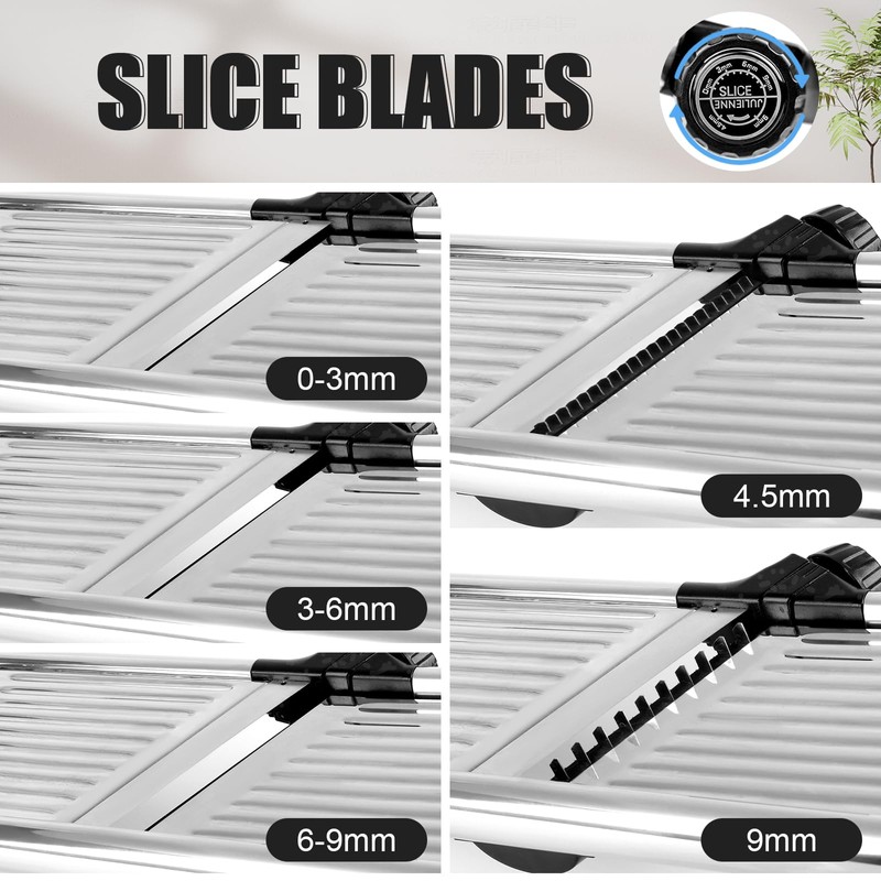 NIOSAVM commercial Mandoline Slicer,Stainless Steel Vegetable Slicer,non-slip mandoline slicer for