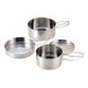 Kakusei Outdoor Cooker, Round, 4-Piece Set, Stainless Steel, Pot, Frying