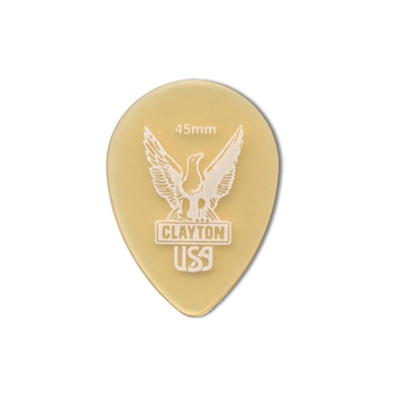 Plektrum Ultem Gold, Small Teartrop 0,45 mm, transparent gold, 12