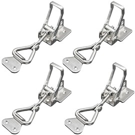 NNNJunhua Thickened Stainless Steel Toggle Latch Clamp Horizontal or 90 Degree Right Angle Adjustable Buckle with Keyhole 4 Pieces