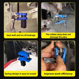 4PCS brake line clamp，auto brake fluid line plug，brake line plug，line lock kit for brakes，Oil Tool Brake Tubing to Prevent Oil Spills，Universal for Most Cars (Blue)