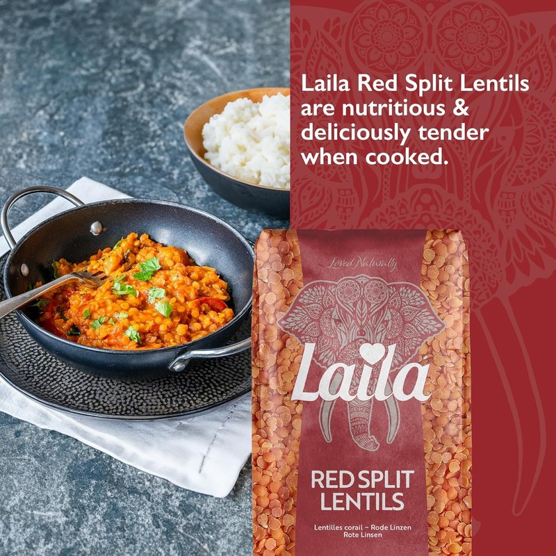Laila Red Split Lentils 500g (Pack of 1)