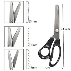Tijeras de zigzag, tijeras de costura de acero inoxidable, hojas serradas y festoneadas, herramienta profesional de corte para costura y manualidades, agarre cómodo para telas, mango suave de 18 mm