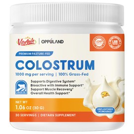 oppuland - Colostrum Supplement Powder for Men and Women – Bovine Colostrum from Grass-Fed Cows – Unflavored Dairy Protein for Daily Gut, Immune & Overall Health Support – 1.06 oz