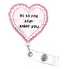 Celokiy Heart Shaped Badge Reel, Pink Glitter Retractable ID Holder