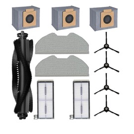Jpbaisqic Accessories Kit for Eufy X8 Pro: Replacement Parts Eufy Robovac X8 Pro SES Self-Empty Station Robot Vacuum Main Brush Side Brush Filter Mop Pad Dust Bag Spare Attachments
