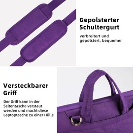 Voova Laptop Bag 13 13.3 14 Inch Notebook Shoulder Bag Notebook Bag Shoulder Bag Carry Bag Lightweight with Hidden Handle for Laptop 13.3 Purple
