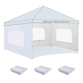 Jorohiker Sidewall with Window for 10x10 Pop Up Canopy,3 Pack Sunwalls fit 10' Outdoor Canopies with Straight Leg (10 x 10, Silver-coated White)