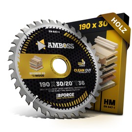Amboss Werkzeuge HM Kreiss?geblatt 190x30 20 Z36 Wechselzahn fr Holz - Allround. AMBOSS WERKZEUGE? S?geblatt 190mm +Reduzierring 20 30mm. 190x30 190x20 komp. zu Bosch GKS 190. GKS 65 Metabo KS66 DWE576 DWE575 uvm.