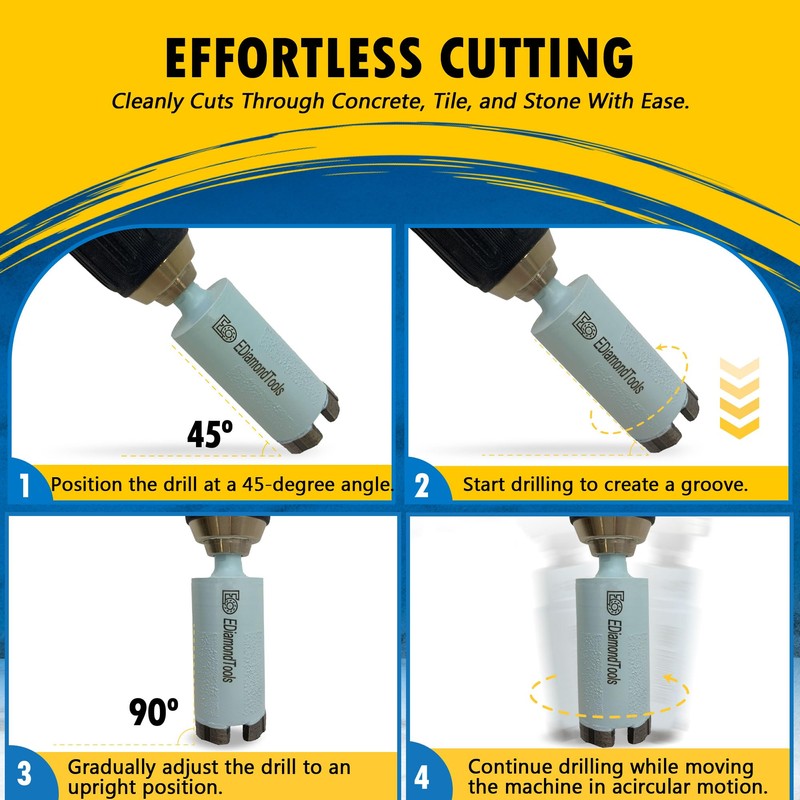 7/8" High Performance Diamond Core Bit for Natural/Engineered Stones, 2.4"
