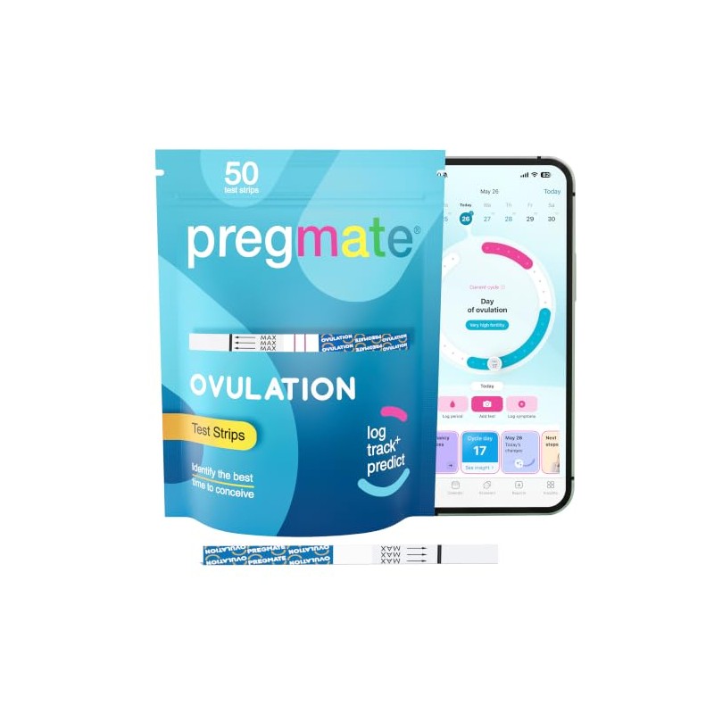 PREGMATE Kit de 50 tiras de prueba de ovulación predictor