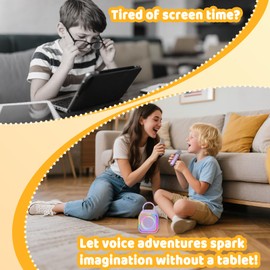 Karaoke Machine for Kids,2025 Newest Portable Bluetooth Mini Karaoke Microphone Singing Speaker Player with 2 Wireless Mic,Fun Voice Effects,Birthday Gifts for Girls Boys Ages 3-12 (Purple)