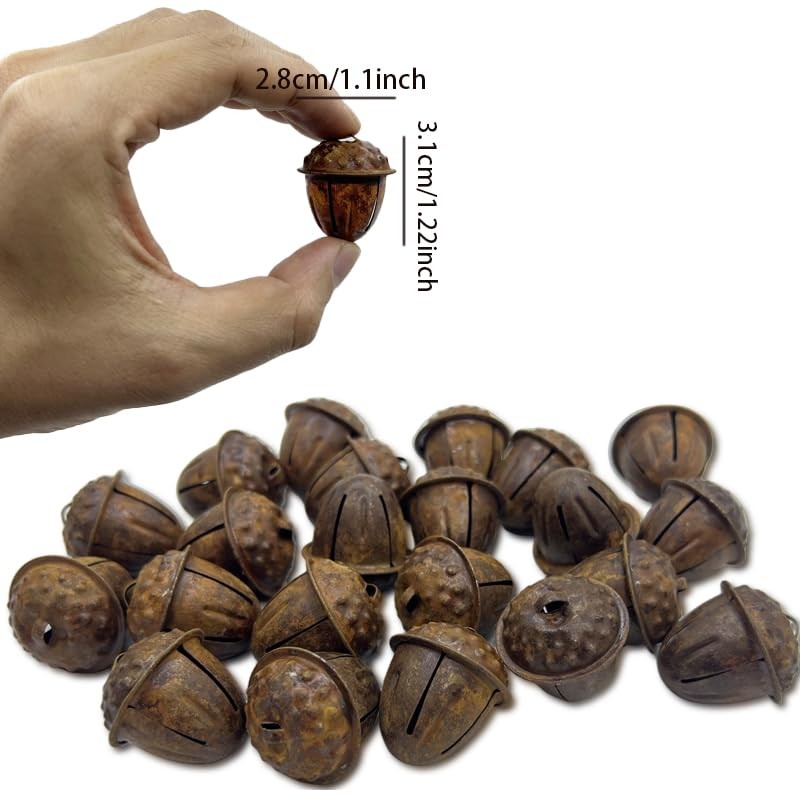 HJQTVM 20pcs, Christmas Rusty Tin Bells Rustic Original Farmhouse Rustic