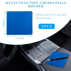 Kewucn 2 Pack Car Registration Insurance Holder, Essential Auto Card Glove Box Organizer, Vehicle Interior Accessories Perfect for Most Car, Truck, SUV (10.55''×4.8'', Blue)