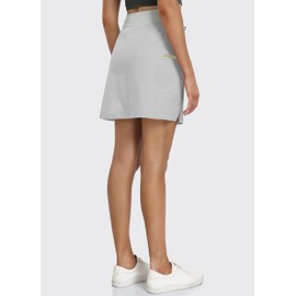 Hiverlay Women's Skorts Skirts Hiking Cargo Skirt with Biker Shorts Zip Pockets Outdoor Hiking Athletic Tennis Light Grayxxl