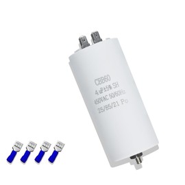 Iruihoo CBB60 Motor Capacitor 4µF, 450V Capacitor 50/60Hz Starting Capacitor 4UF Motor Run Capacitor Plug M8 for Electric Motor