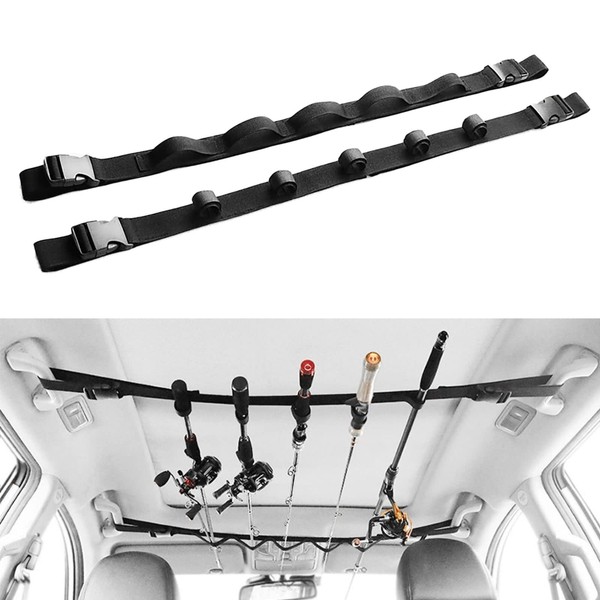 morytrade Rod Holder Fishing Rod Holder for Car Car Fishing Rod Storage Rod Carrier Fishing Rod Band 5 Pieces (Net Type)