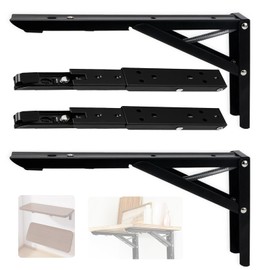 ANTEISI Fold Down Table Wall Mounted Hinges,4 Pcs Folding Shelf Brackets Heavy Duty Hinges,Save Space Wall Desk Hinges Drop Leaf Table Hinges,Floating Shelves for Wall Hinges,Shelf Brackets Hinge