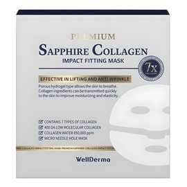 WellDerma Premium Sapphire Collagen Impact Fitting Mask 25g 4 packs 1 pc / 웰더마 프리미엄 사파이어 콜라겐 임팩트 피팅 마스크 25g 4개입 1개