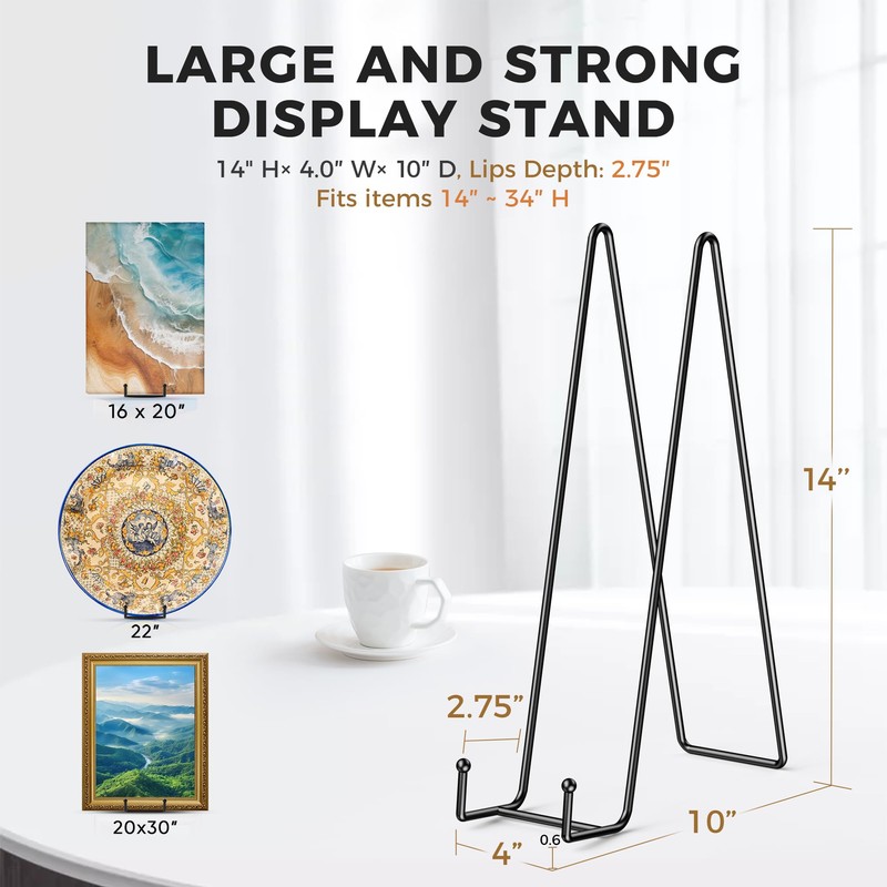 TR-LIFE 14 Inch Black Metal Plate Stand (3 Pack) -