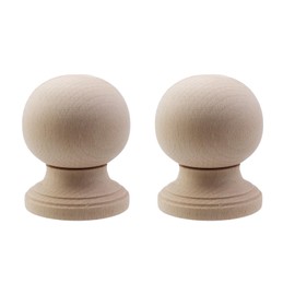 Risbay 2PCS Unfinished Wood Finials Decorative,4" Tall x 3-1/8" Wide Wooden Finials,for Bed Post Finial, Curtain Rod Finials, DIY Crafts Finials-Type 1