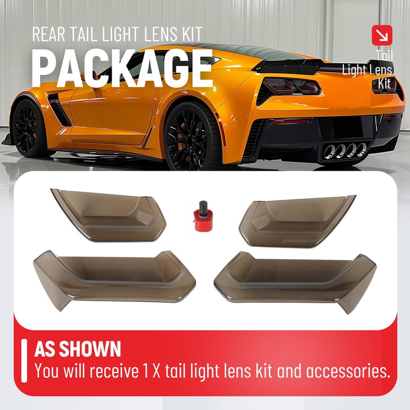 HECASA Rear Tail Light Lens Kit Molded Acrylic Compatible with