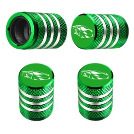 Aluminum Tire Valve Stem Caps Cover, 4-Pack, Metal Air Caps with Plastic Liner, Universal for Cars, Trucks, Motorcycles, Bikes (QMZ-LV-QC)