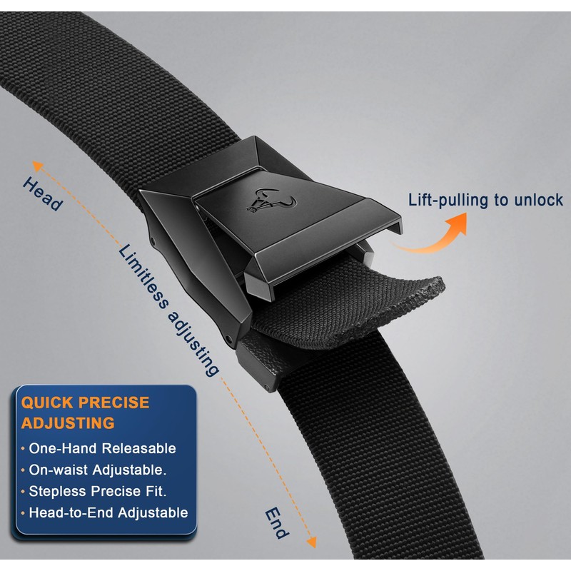 BULLIANT Tactical Belt for Men, Men Stretch Nylon Web Gift