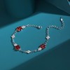 JIANGXIN 925 Sterling Silver Birthstone Chain Link Bracelet for Women