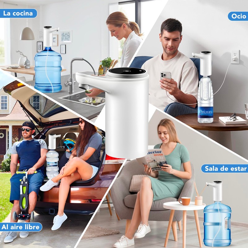 EASYSPEED Water Dispenser with Light, Electric and Portable for 5,8,10,12,13