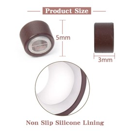 Vlasy 100Pcs 5mm Silicone Lined Micro Ring Beads for Hair Extensions 5Colors Apply (100Pcs Brown)