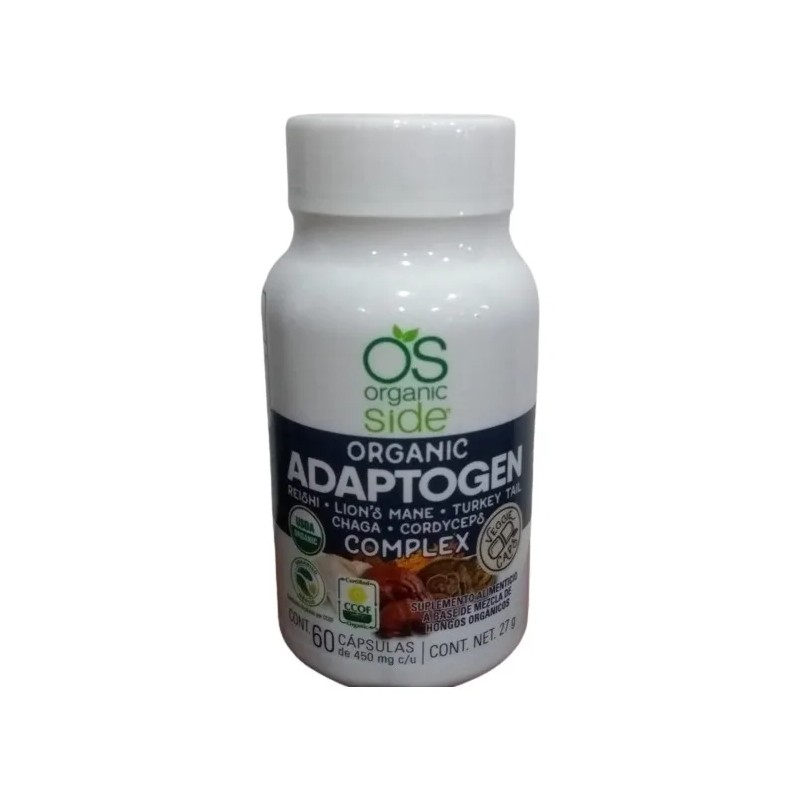 Organic Side Adaptogeno Complex Reishi Chaga 60 Caps Sabor Sin