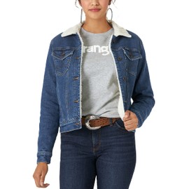 Wrangler Women's Retro Sherpa Lined Jacket, Denim, Large