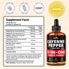 HIIHONE 11-in-1 Cayenne Pepper Drops - Herbal Supplement with Hawthorn,