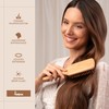 Bamboo Wooden Hair Brush with Natural Pins, Paddle Brush, Bamboo
