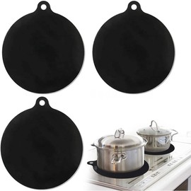 PNPGDYK 3 Pack Induktionsherdmatten, Induktion Kochfeld Schutz Matte Anti-Rutsch Matte Silikon Kissen Kratzen Schutz Abdeckung WäRme Isolierte Matte, Schwarz