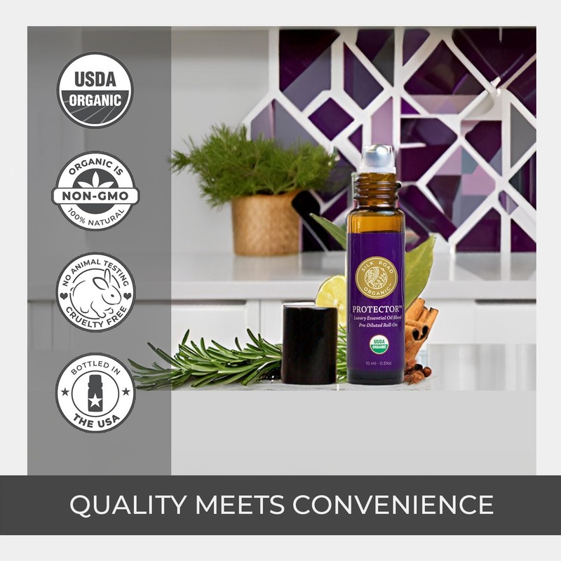 Silk Road Organic Protector Essential Oil Immunity Blend Roll On,
