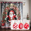 Zhengmy 12 Pcs Christmas Shower Curtain Hooks Small Red Christmas
