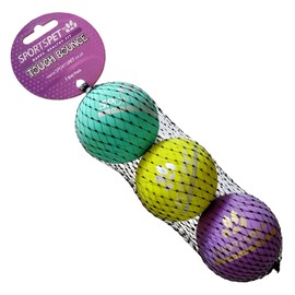 SPORTSPET Tough Bounce Natural Rubber Dog Balls - Highly Durable Tough Bounce Balls (65mm) (3 Pack)