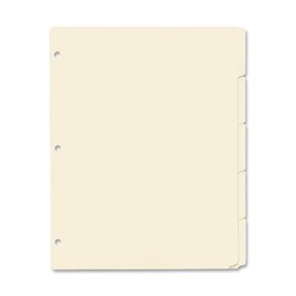 Oxford Blank Write-On Binder Dividers, 5-Tab, 1/5 Cut, 3-Hole Punched, Letter Size, Manila, 20 Sets Per Box (13V) - Cream