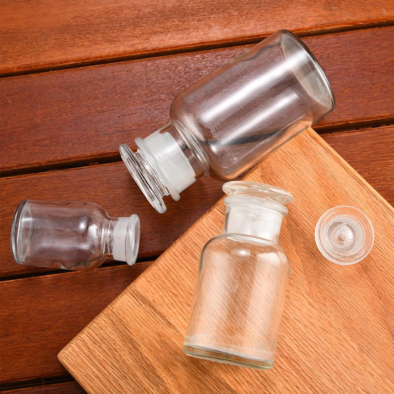 Kestun Lab Glass Reagent Bottle,Wide Mouth Glass Storage Bottle with