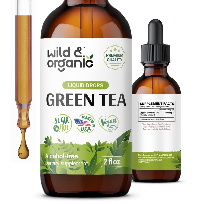 Wild & Organic Green Tea Extract Liquid Drops - Antioxidant