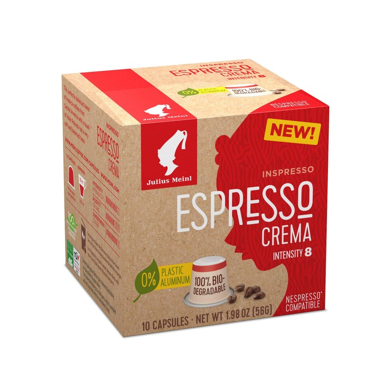 Julius Meinl: "Espresso Crema," Nespresso Compatible, 100% biodegradable, 10 Capsules