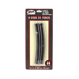 N Code 55 Nickel Silver 15" Radius Full Section Track (6) Atlas Trains